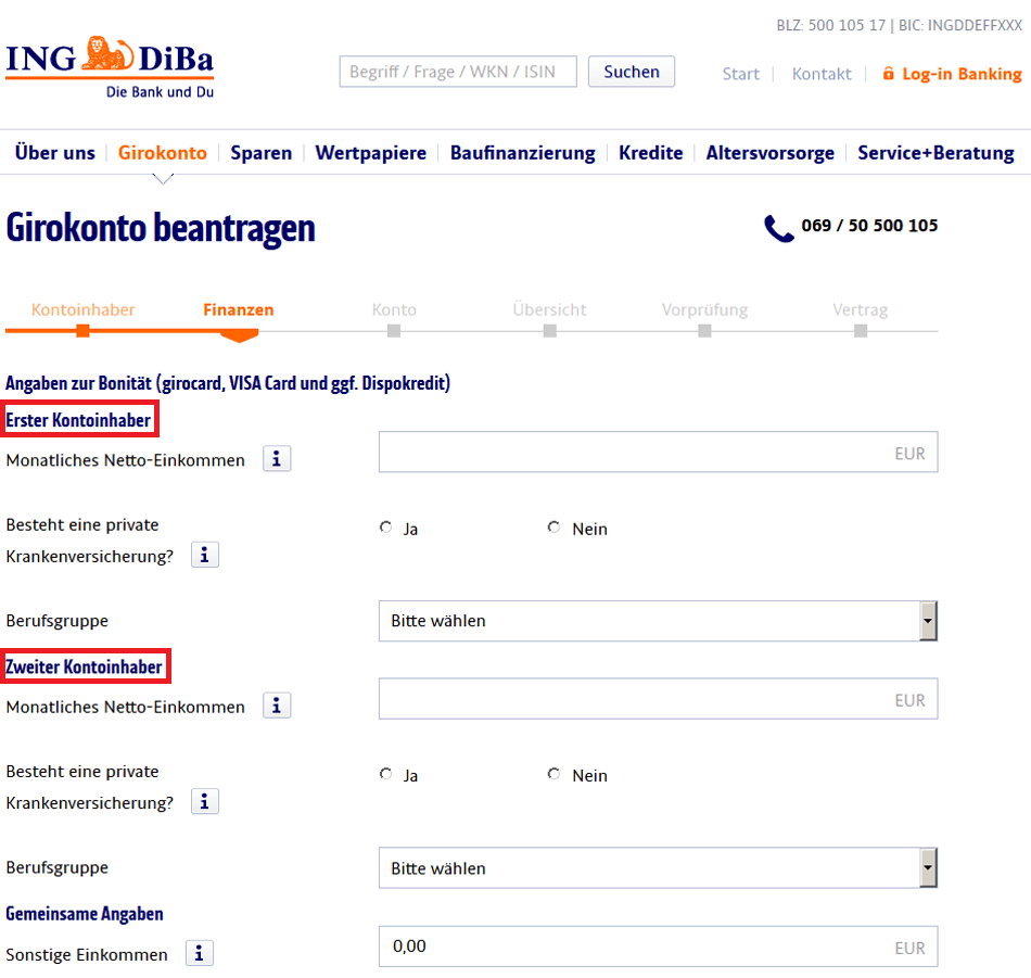 Ing Gemeinschaftskonto I I Ing Diba Partnerkonto Eroffnen